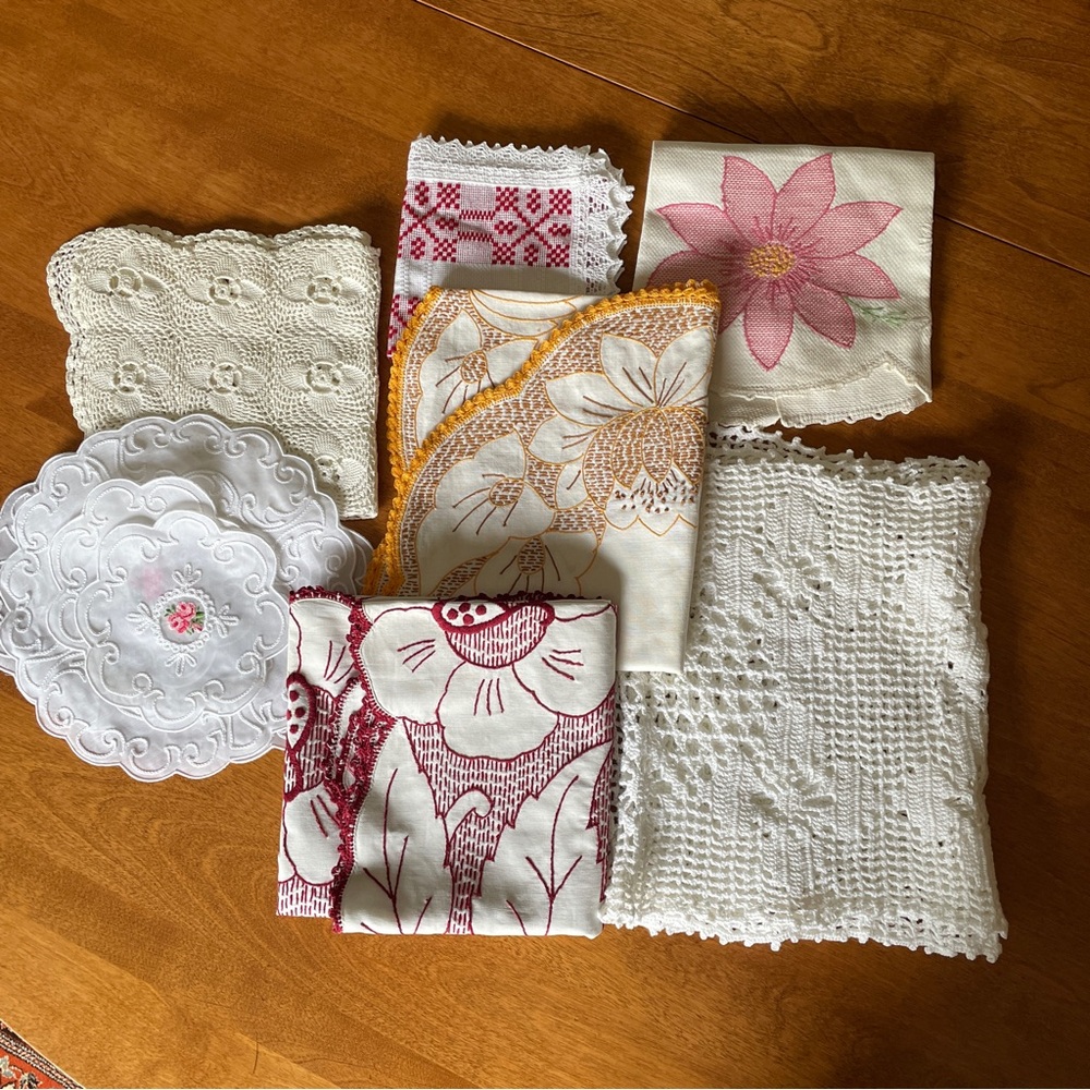 Vintage Assorted Crochet and Embroidered Linens